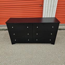 Black 6 Drawer Dresser 
