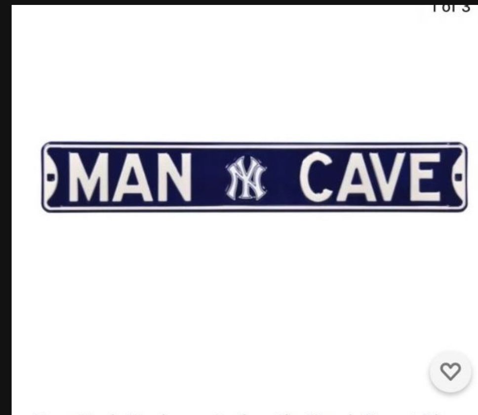 Yankees man cave sign, bar, garage, basement, Workout Room, Weight