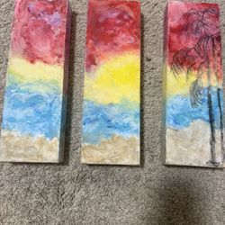 Set Of Three Connected Paintings