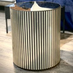 Modern Brass Lamp + Glass-Top Drum Side Table (Bundle) – Pick Up Today