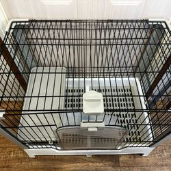 Rabbit Cage White And Grey 