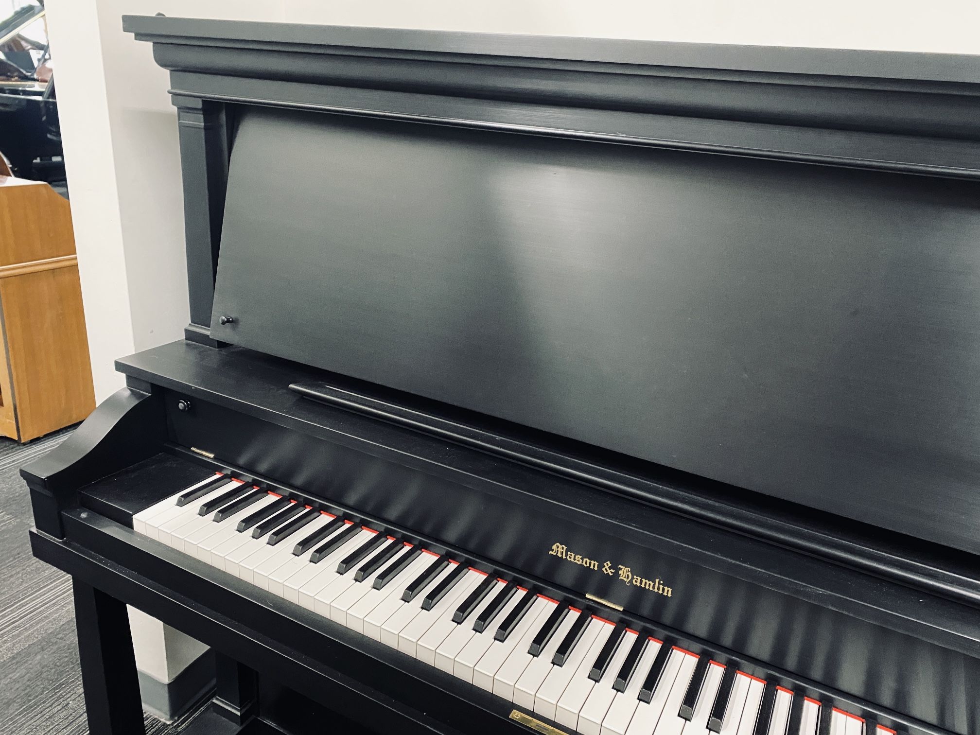 Mason & Hamlin Model G1 Ebony Satin 55” Upright Piano (incl. Tax