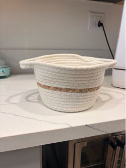 cute white basket