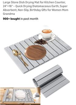 Large Stone Dish Drying Mat 