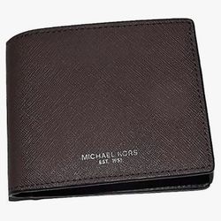 Michael Kors Men's Leather Andy 6 Bifold Pocket Wallet Brown