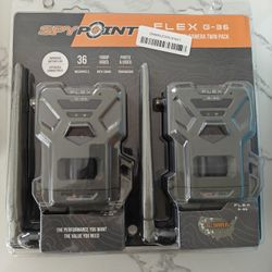 SPYPOINT Flex G-36 Twin Pack Cellular Trail Camera, 36MP Photos and 1080p Videos with Sound, GPS Enabled, Dual-Sim LTE Connectivity,