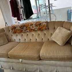 Vintage sofa yellowish gold color 