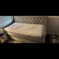 Grey Day Bed, Twin Mattress Included 