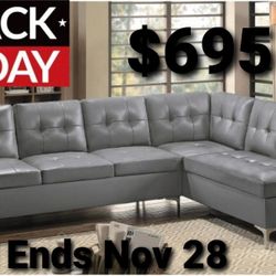 Sleek Gray Sectional!  Sale Already Started !