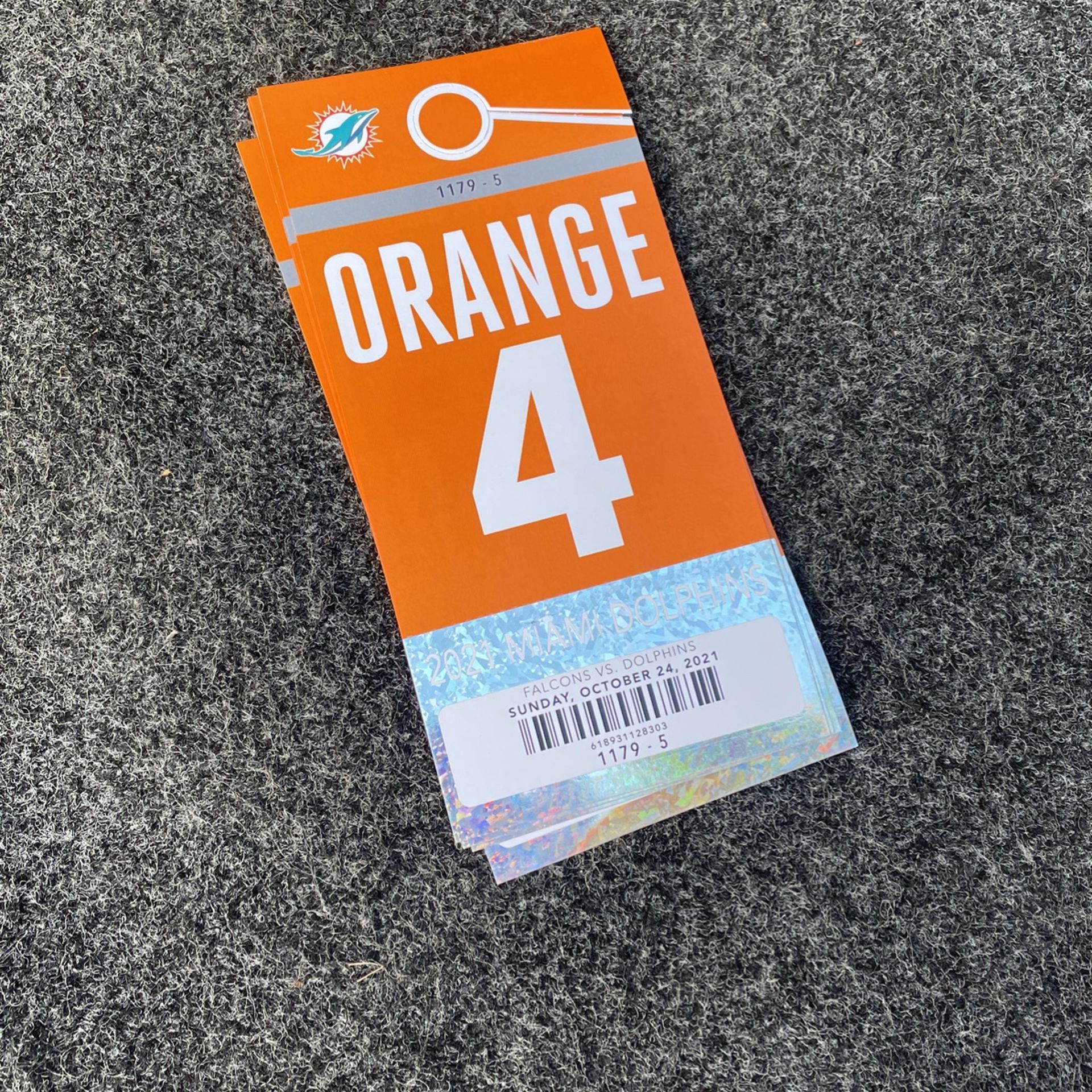 Orange Parking Pass Miami Vs. Falcons 10/24/21-