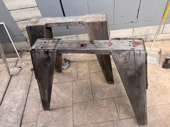 Rustic Reclaimed Wood Sawhorse Stand