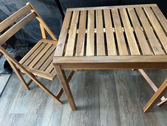 NEW! Patio Wood table with 2 chairs