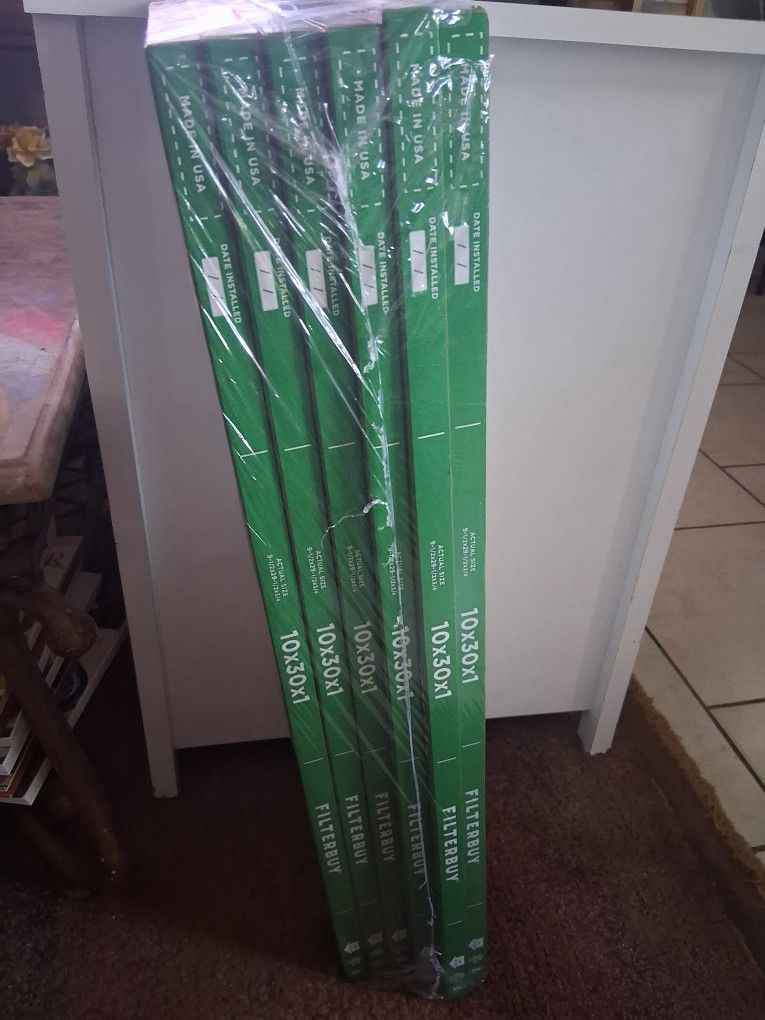 6 Filtros, 10×30×1, Nuevos