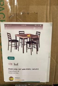 4 x Chairs (NO TABLE)