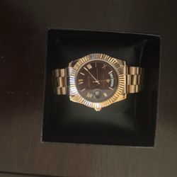 Men’s Watch Rose Gold With Brown Face