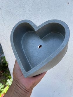 Heart-Shaped Concrete Planter