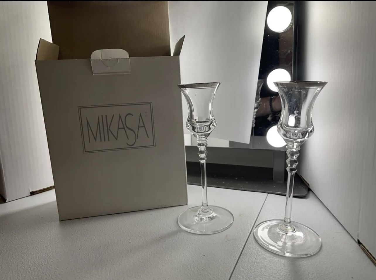 Mikasa Sonata platinum Candle Holders