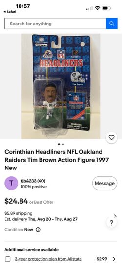 Corinthian Headliners NFL Oakland Raiders Tim Brown Action Figure 1997