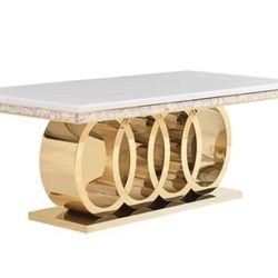 Gold And White Dining Table