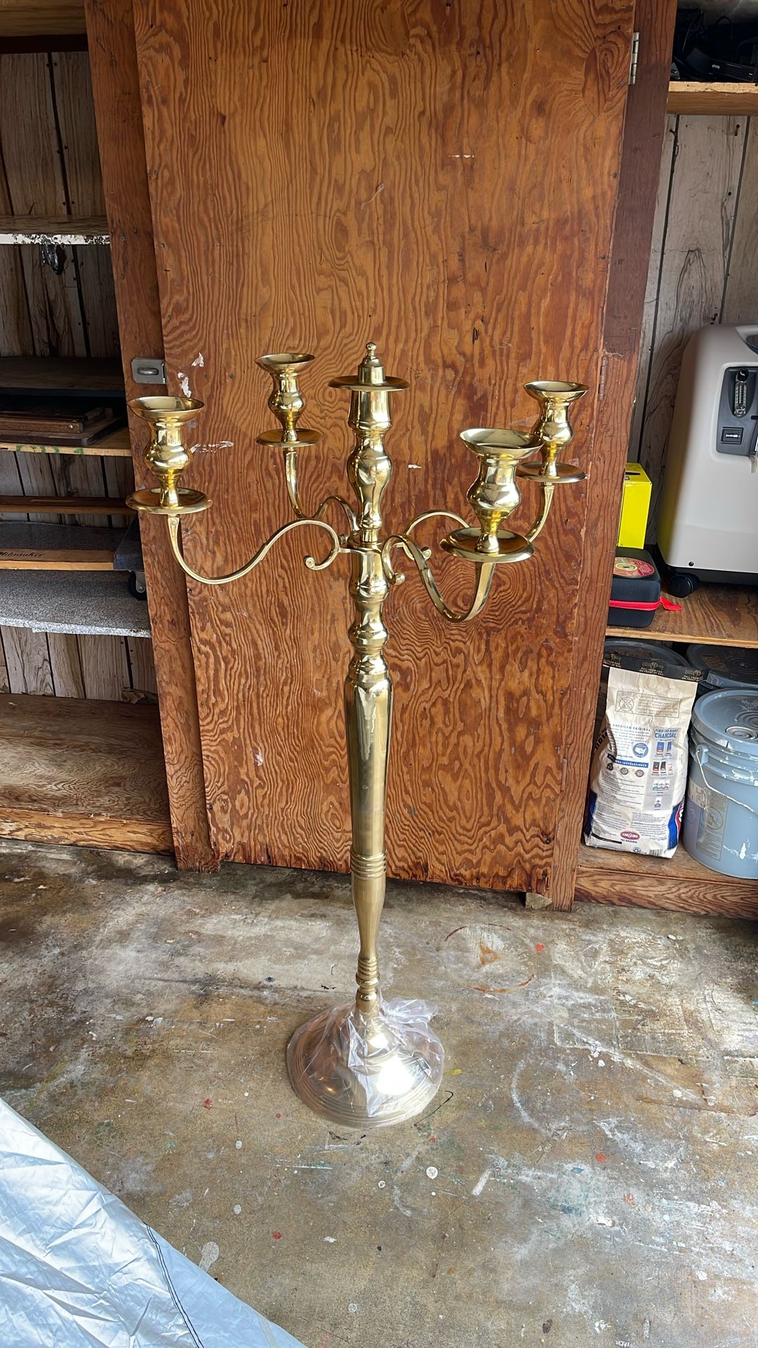 Candelabra Brass 48” Four Candle Holders