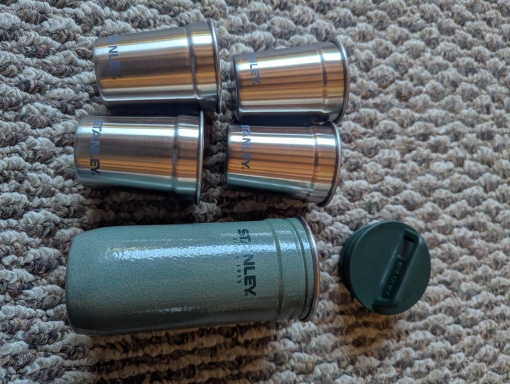 New Stanley Mini 4 Cup Nesting Set Stainless Steel Shot Glass Tea Espresso In Packable Camping Container REI Coleman Gsi Msr Big Agnes Yeti Flask Cup