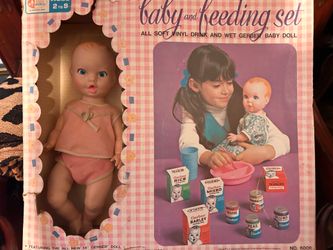 First Gerber Baby Doll - Baby And Feeding Set ( All Soft Vinyl Drink and Wet Gerber Baby Doll)