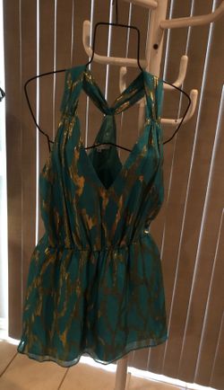 Size 6 blue l/ gold summer short dress 👗