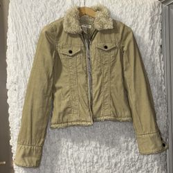 Abercrombie & Fitch: Corduroy and Faux Fur/Sherpa Coat, Size: Small