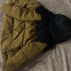 Kids Old Navy Mustard and Navy Hooded Jacket Size M/8