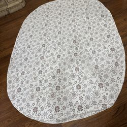 Antique Quaker Lace Oblong Tablecloth 65" X 85" Field Flowers cream color