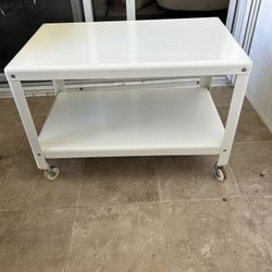 White Metallic Table 