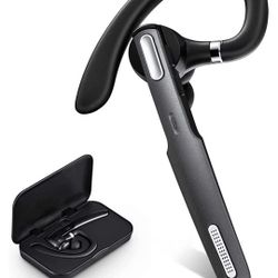 ICOMTOFIT Bluetooth Headset, Wireless Bluetooth Earpiece V5.0 Hands-Free Earphones with Built-in Mic for Driving/Business/Office, Compatible with iPho