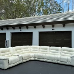 Couch/Sofa Sectional - Off White - Leather - Cheers - Delivery Available 🚛