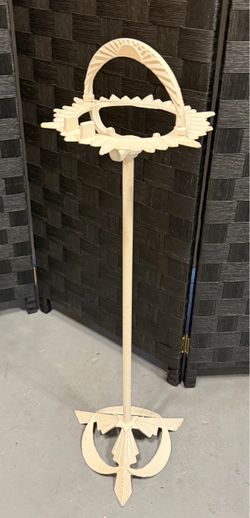Vintage 28” Metal Pedestal Plant Stand / Flower Basket Holder – Art Deco Style