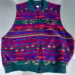 Colorful Columbia Fleese Vest, Men's XL