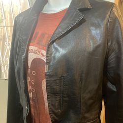 Extra small Leather Jacket Women or Men Retro Rock Black Jacket