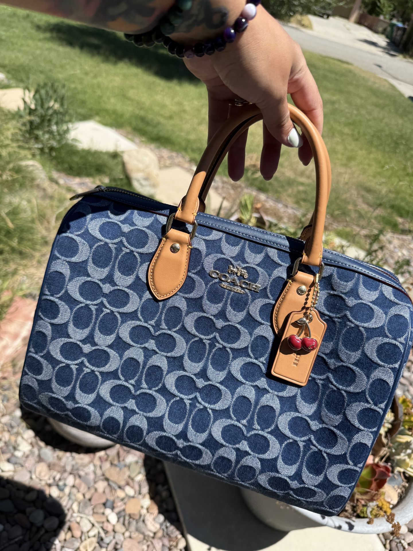 Large Coach Denim Rowan