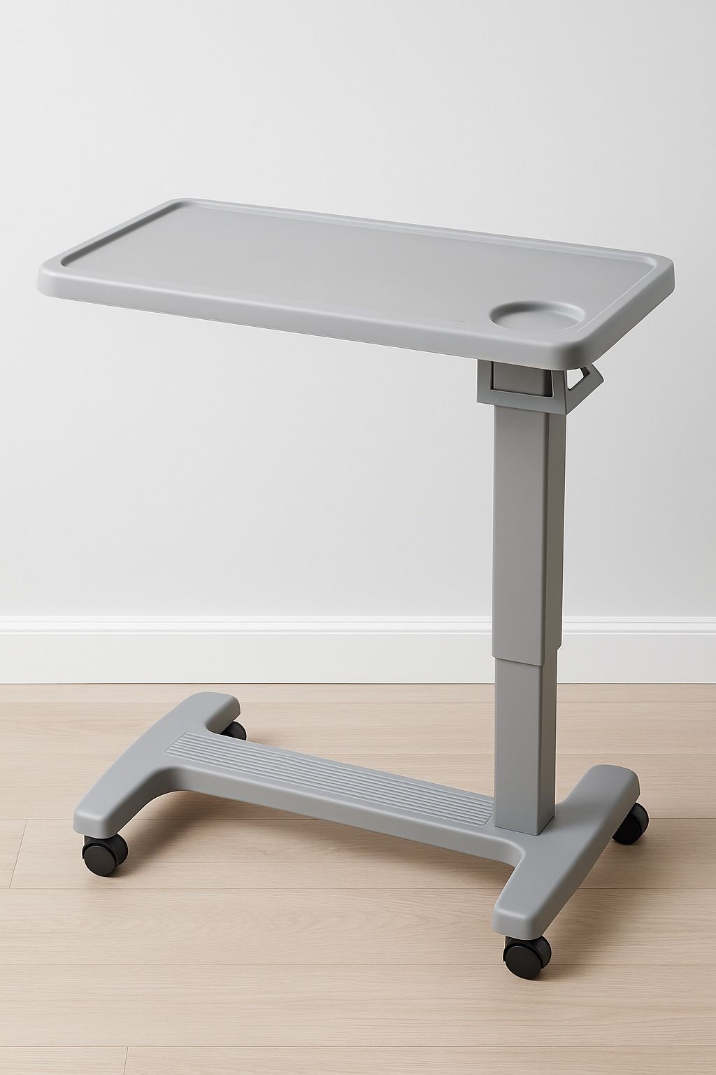 Adjustable Rolling Overbed Table – Sturdy Medical-Grade Design