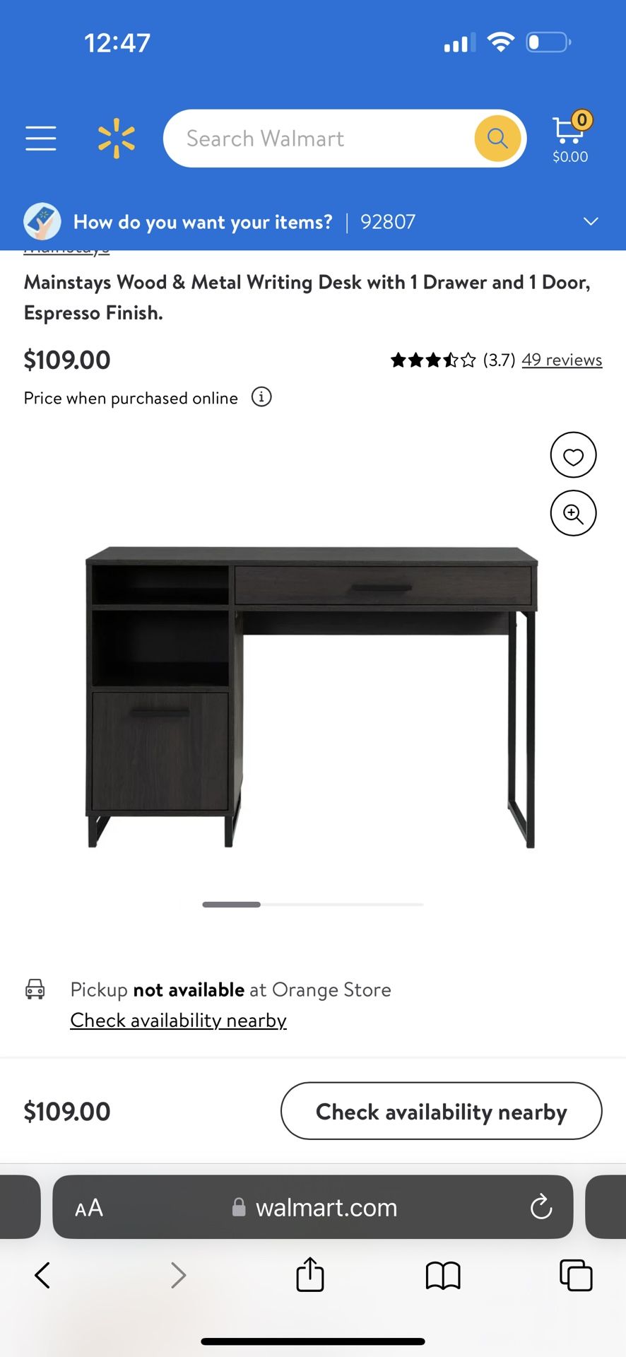 Desk $ 50.00 Used From Walmart