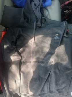 Women's Gray Adidas Climawarm Ultimate Pullover Hoodie Size L w/ Thumb holes