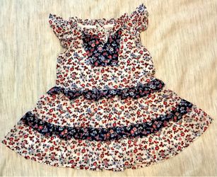 Janie & Jack floral and ruffle dress size 6-12 months