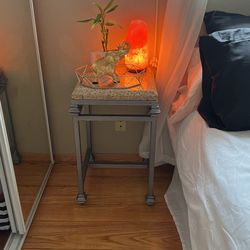 Heavy End Table - Metal & Stone