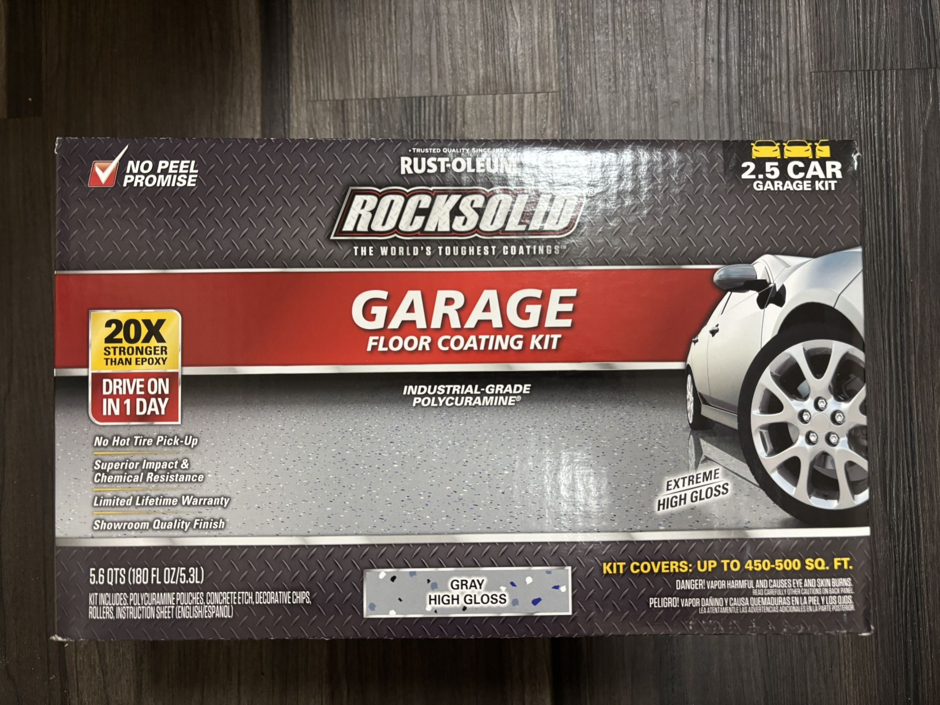 Rust-Oleum RockSolid 180 oz. Gray Polycuramine 2.5 Car Garage Floor Kit