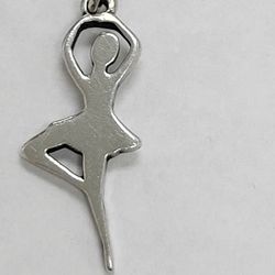 Retired James Avery Ballerina Silhouette Pendant Sterling Silver