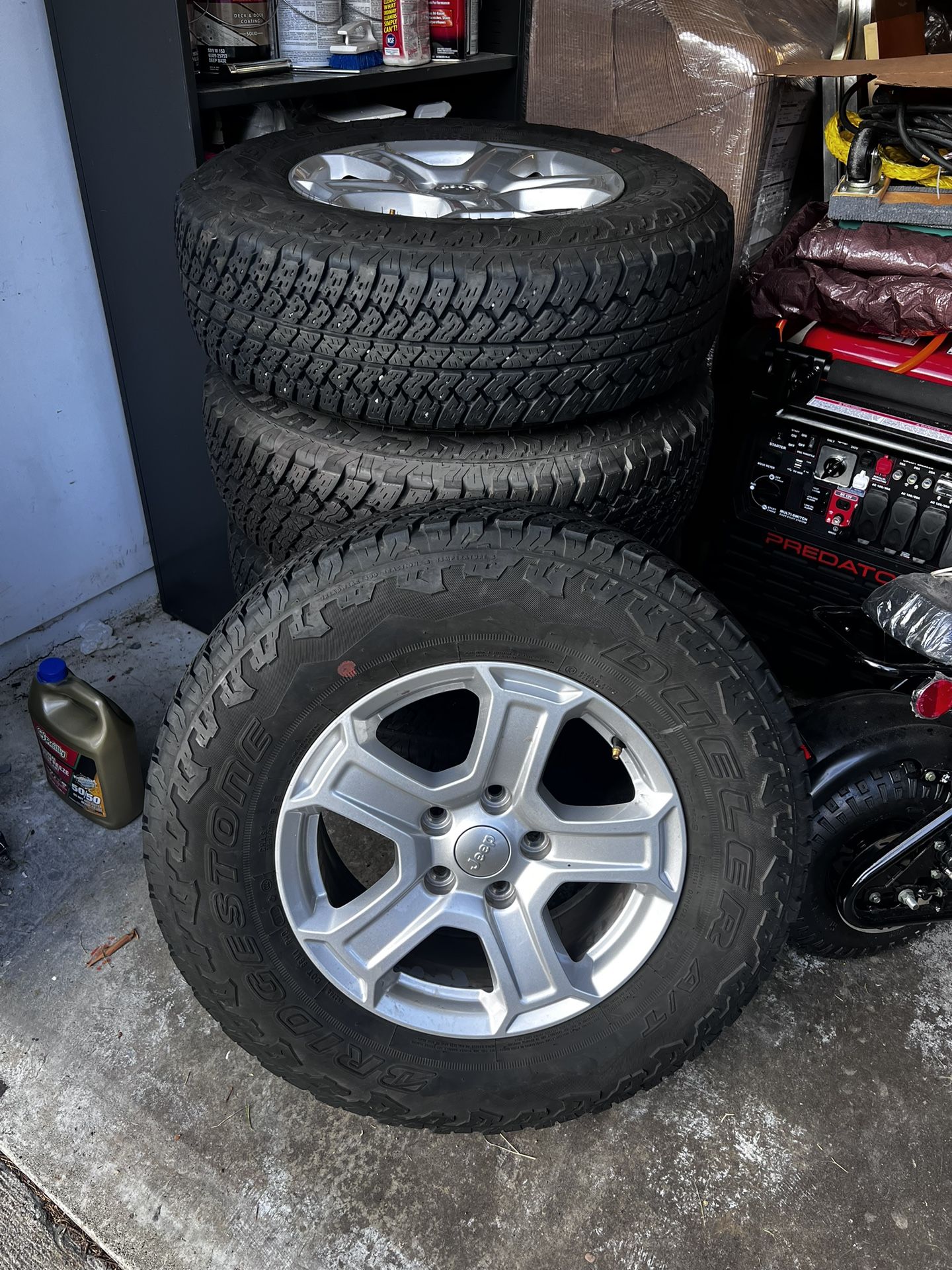 Set Of bridgestone dueler a/t 245/75r17 112t m+s Tires With Rims