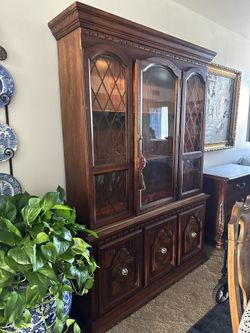 Antique Lighted China Cabinet