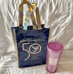 New Disney 50th anniversary Pink starbuck tumbler