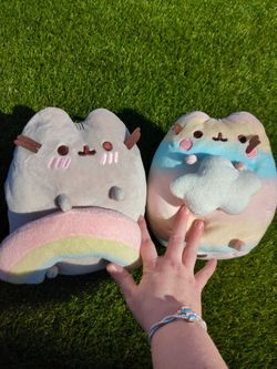 Official GUND Pusheen Plushie Duo - Rainbow & Ombre Cloud Cat