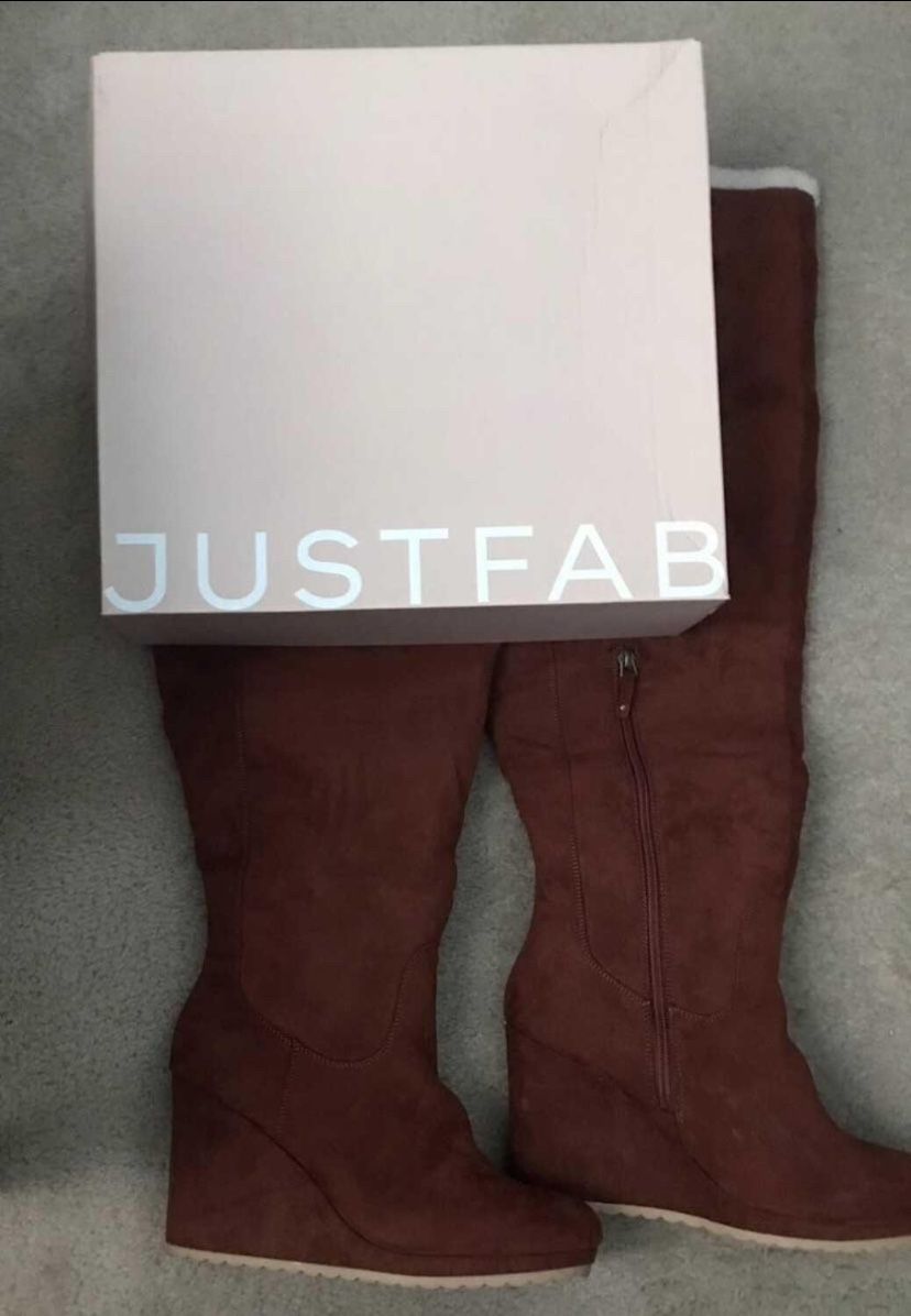 NEW - JUST FAB OVER THE KNEE SUEDE BOOTS 11M