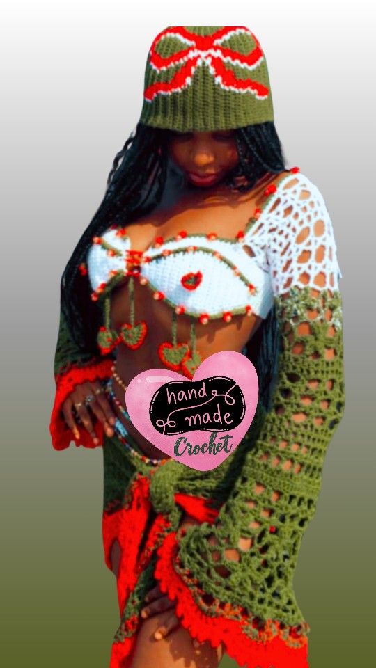 Hand Made Crochet 3 Piece Cute 😍 Holiday Dress 👗